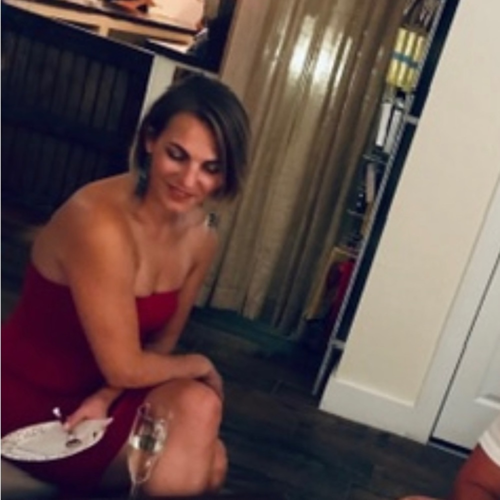 Red Express Strapless Dress 👗 - Picture 5 of 5